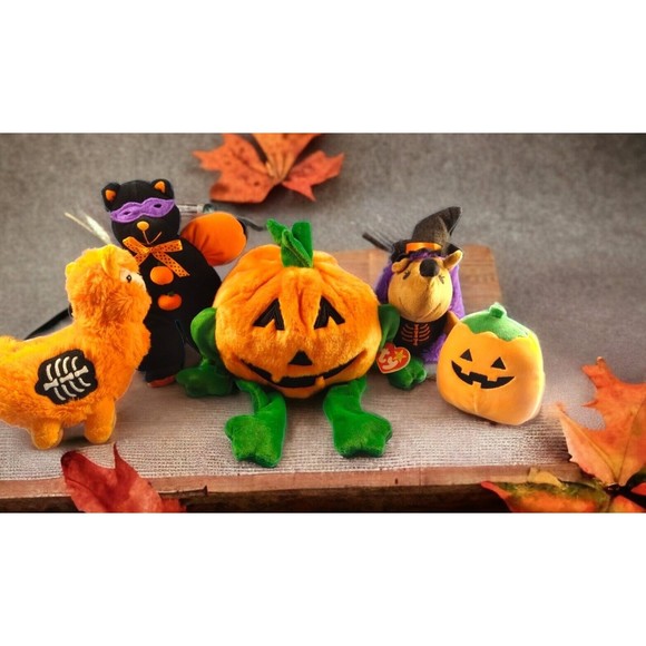 5 DAN DEE+ Halloween Collector Ch Skeleton Llama  Pumpkin + Hedge + Cat Plush EC - Picture 8 of 11